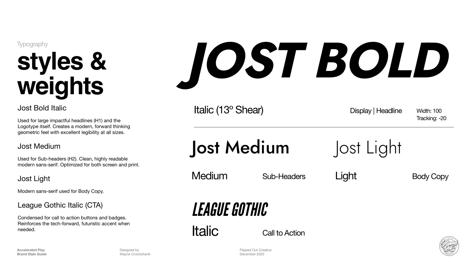 Typography guidance from the brand style guide