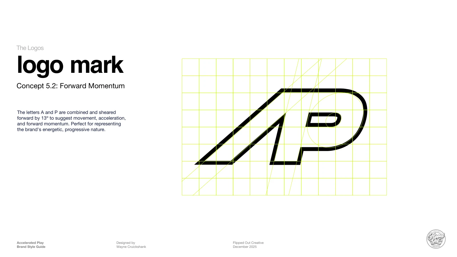 AP logo mark development and construction