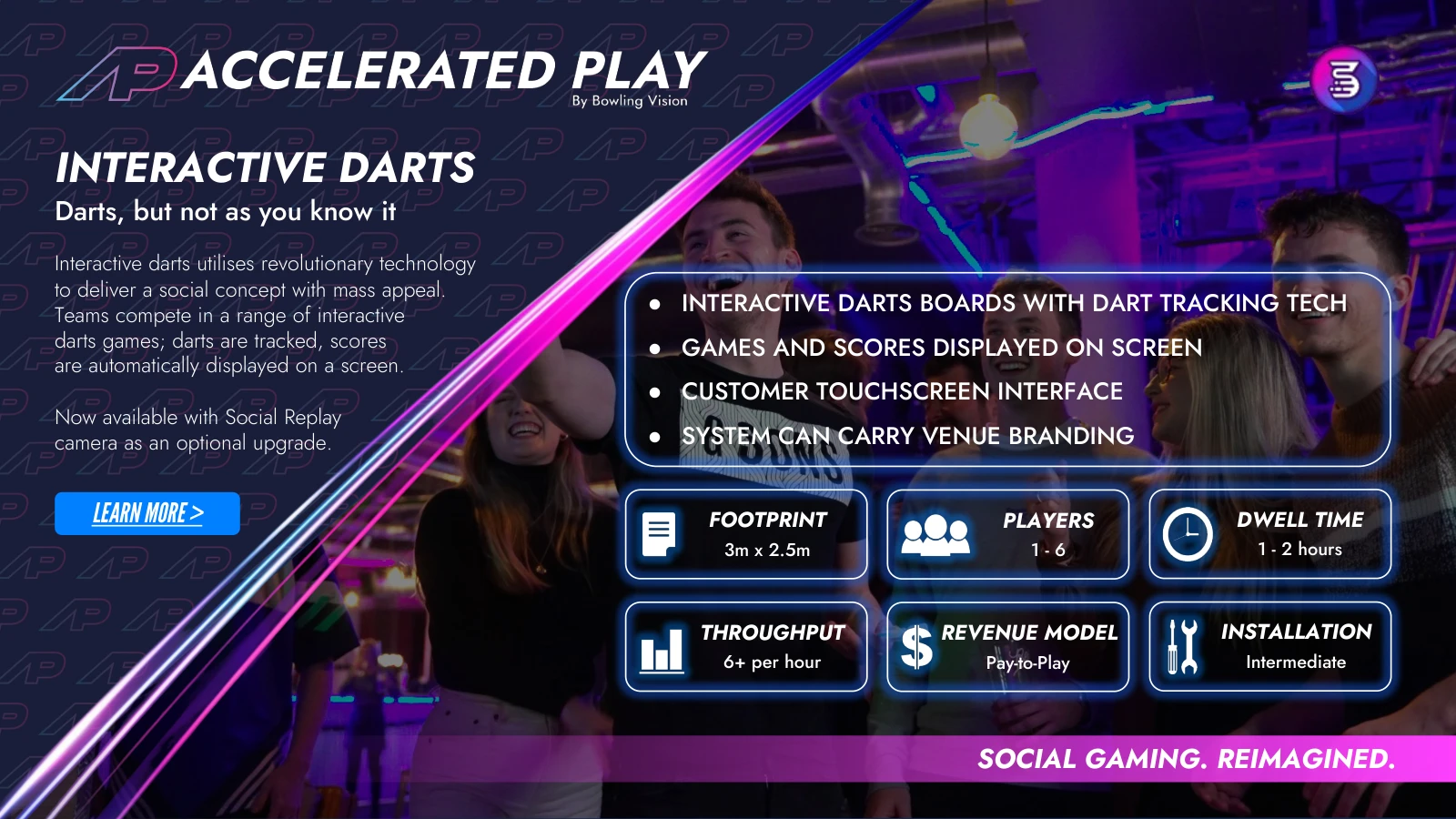 Interactive darts product information layout