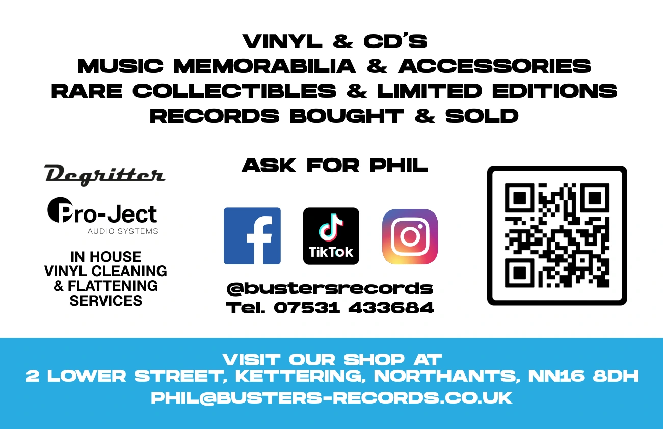 Buster’s Records business card — reverse