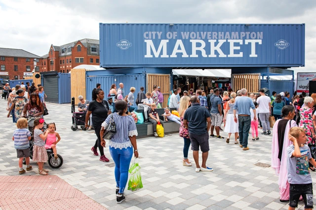 Wolverhampton Market container graphics on opening day