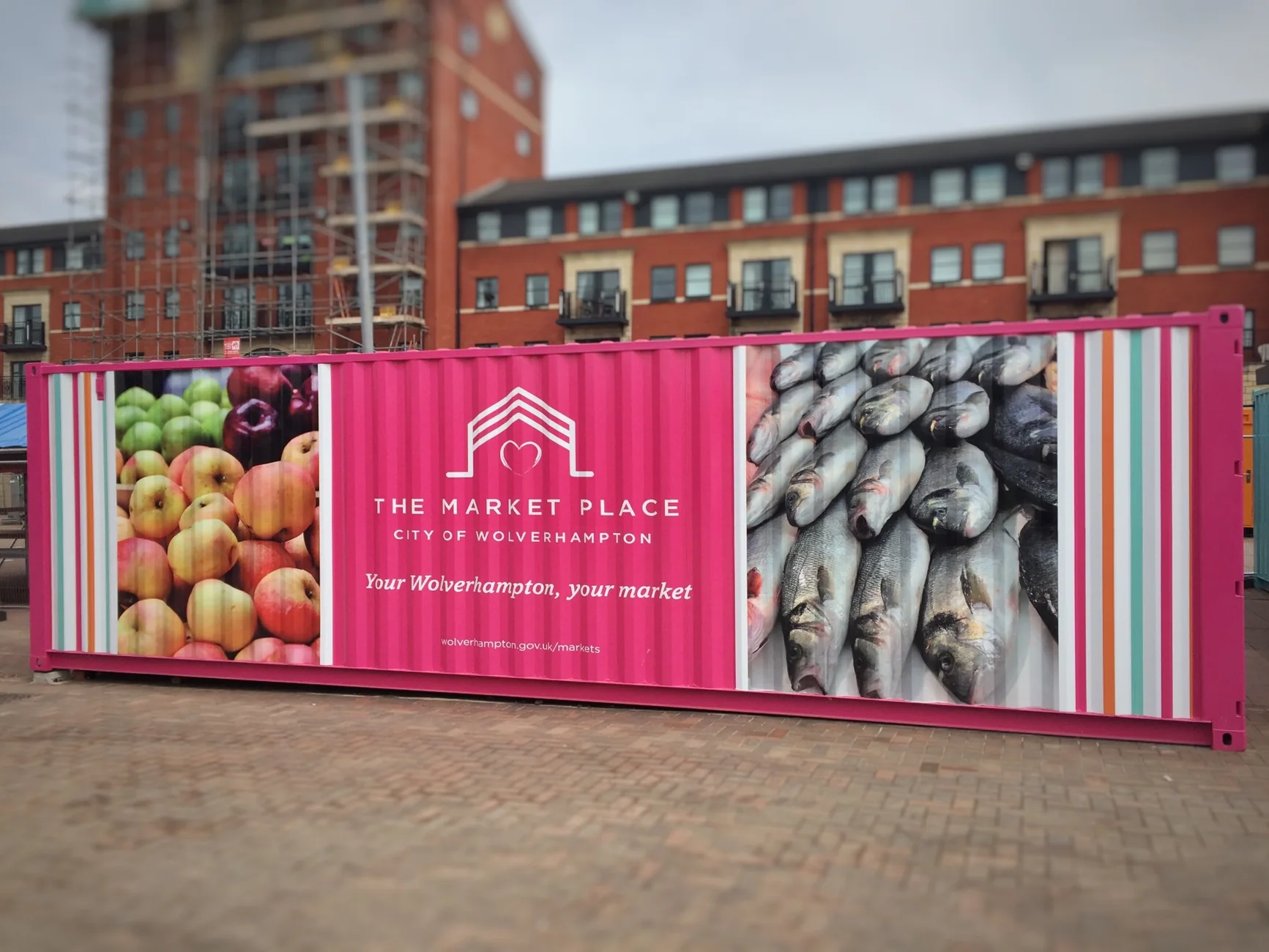 Wolverhampton Market branded shipping container