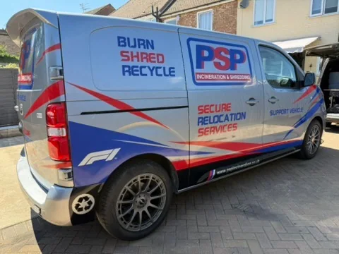 PSP van graphics viewed from the rear quarter